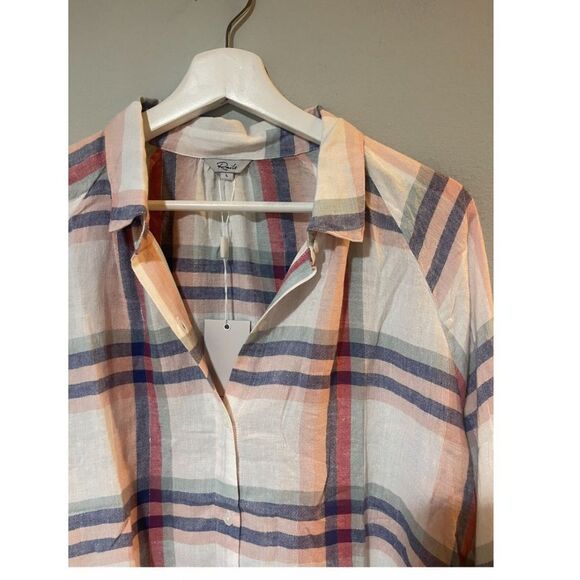 RAILS Natalie Linen Blend Plaid Shirt. - Picture 6 of 8